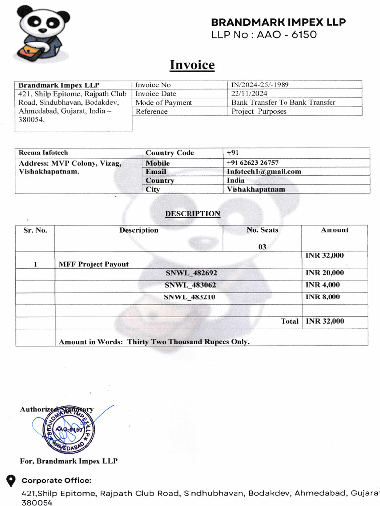 Invoices 22-11-2024 | PDF