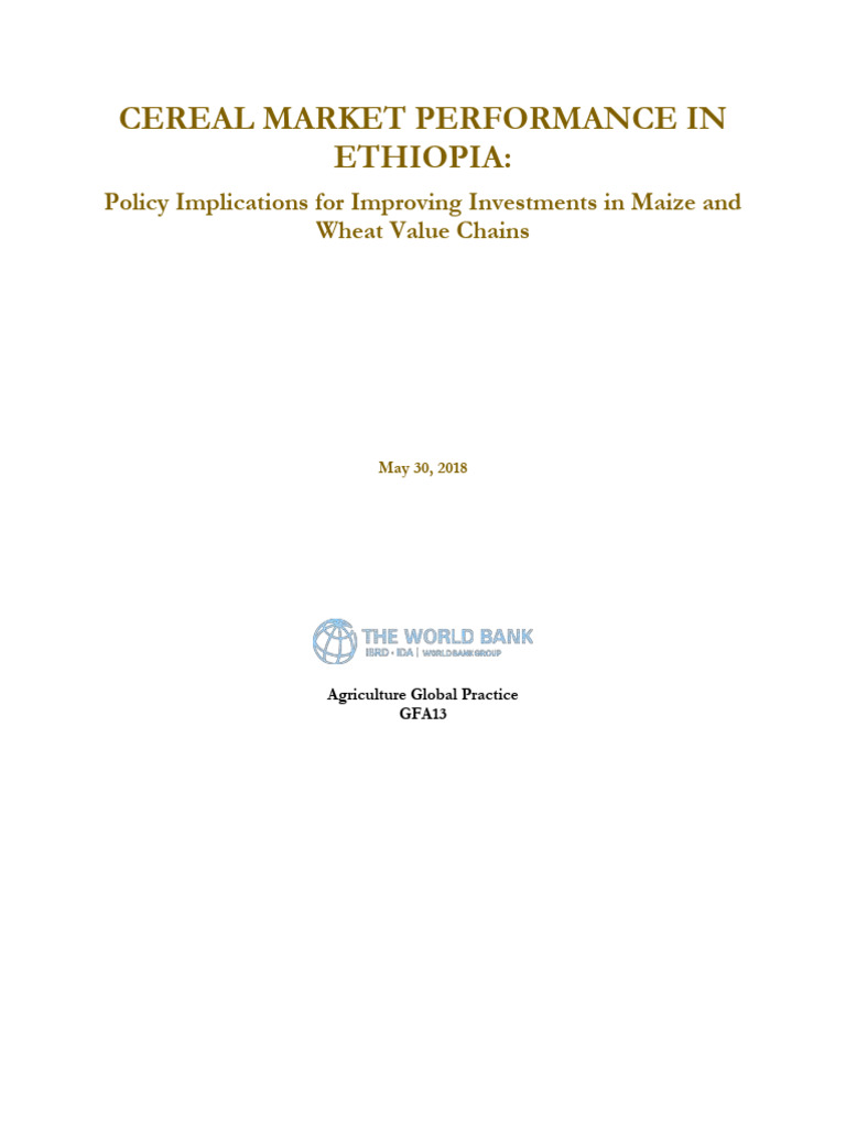 Ethiopia Cereal Market Analysis: Maize & Wheat | PDF | Cereals | Market ...