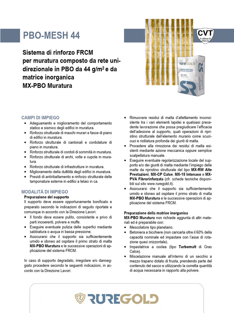 Scheda Tecnica - PBO-MESH 44 | PDF