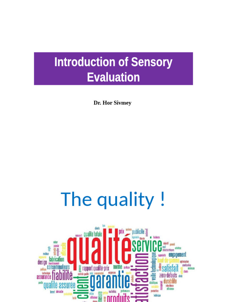 Sensory Evaluation Methods Explained | PDF | Taste | Perception
