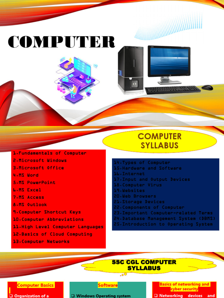Overview of Computer Fundamentals | PDF | Laptop | Desktop Computer