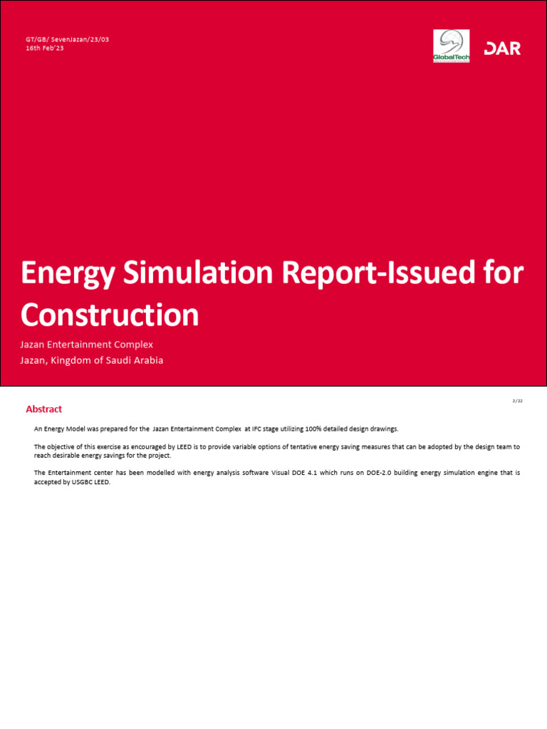 Jazan Energy Simulation Report | PDF | Energy Conservation | Building