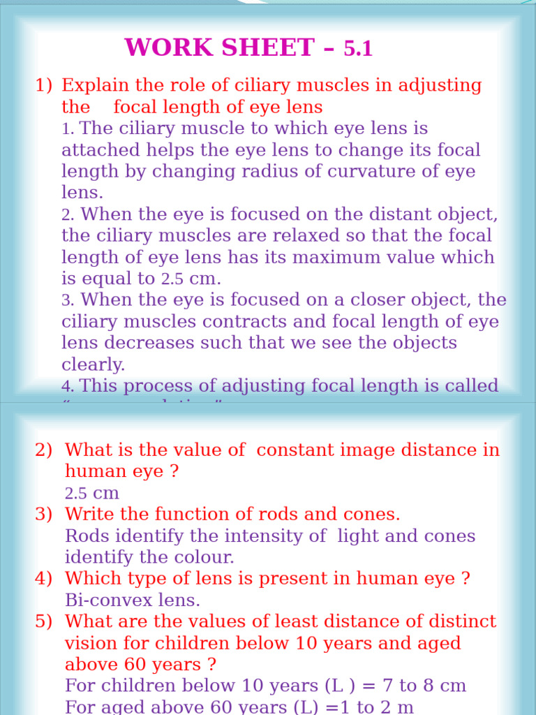 Human Eye Part 2 Pdf Eye Myopia