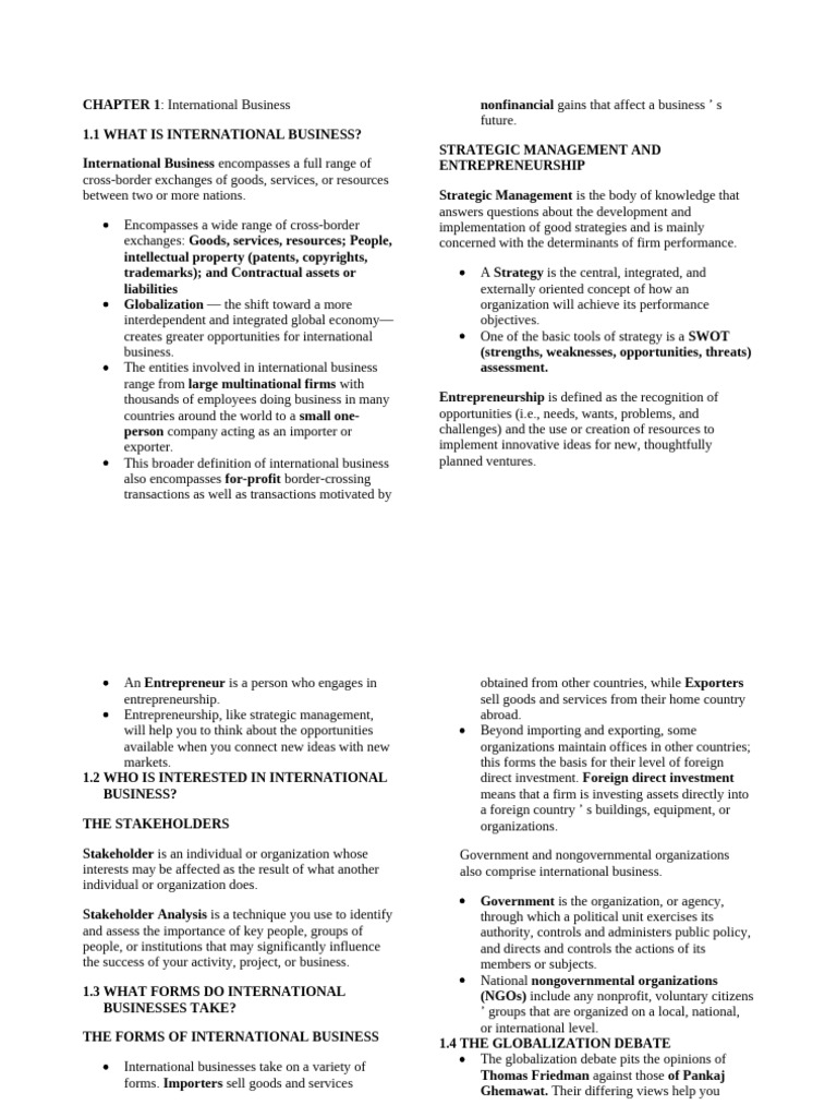 International Business Insights | PDF | Entrepreneurship | Strategic ...