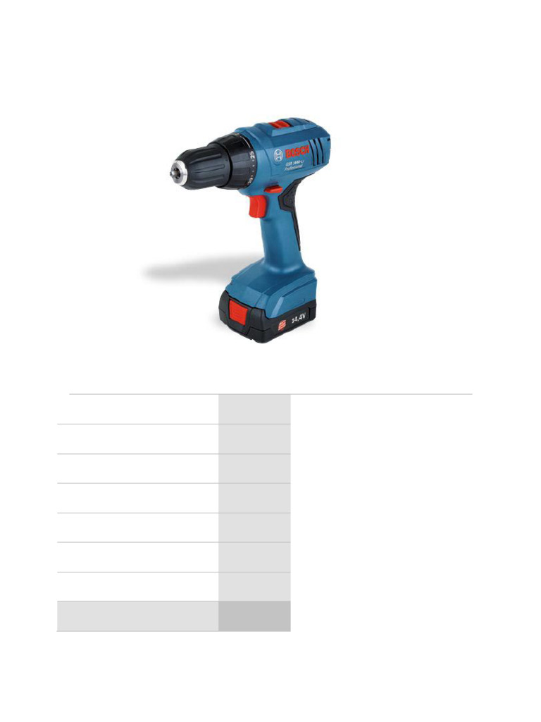 Professional Cordless Drill Specifications | PDF | Drill | Mechanical ...