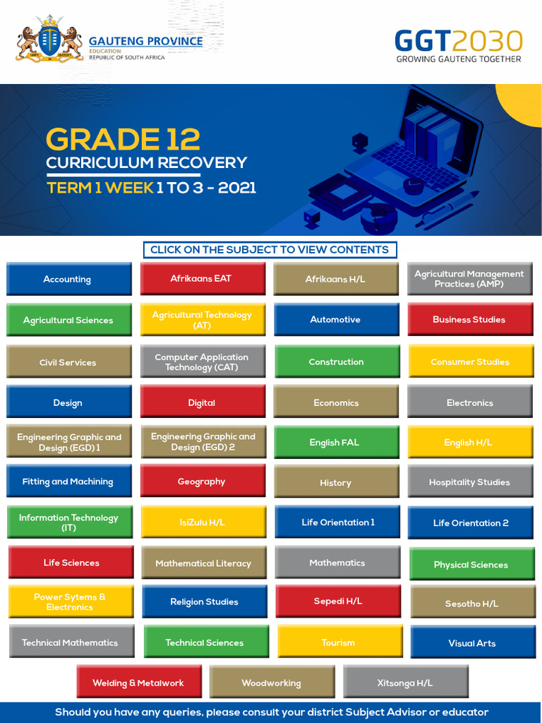 FET Grade 12 Content Term 1 Week 1 To 3 | PDF