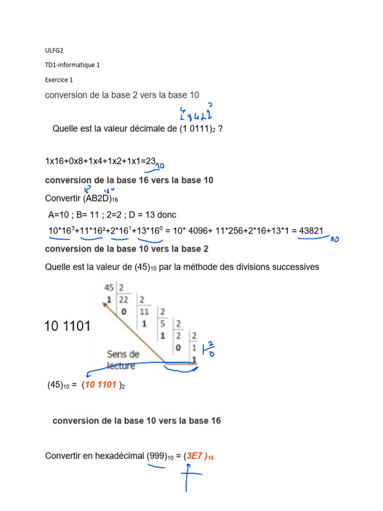 Conversion de bases numériques en informatique | PDF
