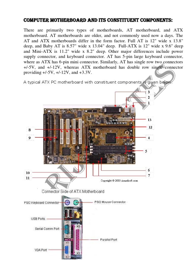 Computer Motherboard and Its Constituent Components | PDF | Bios ...