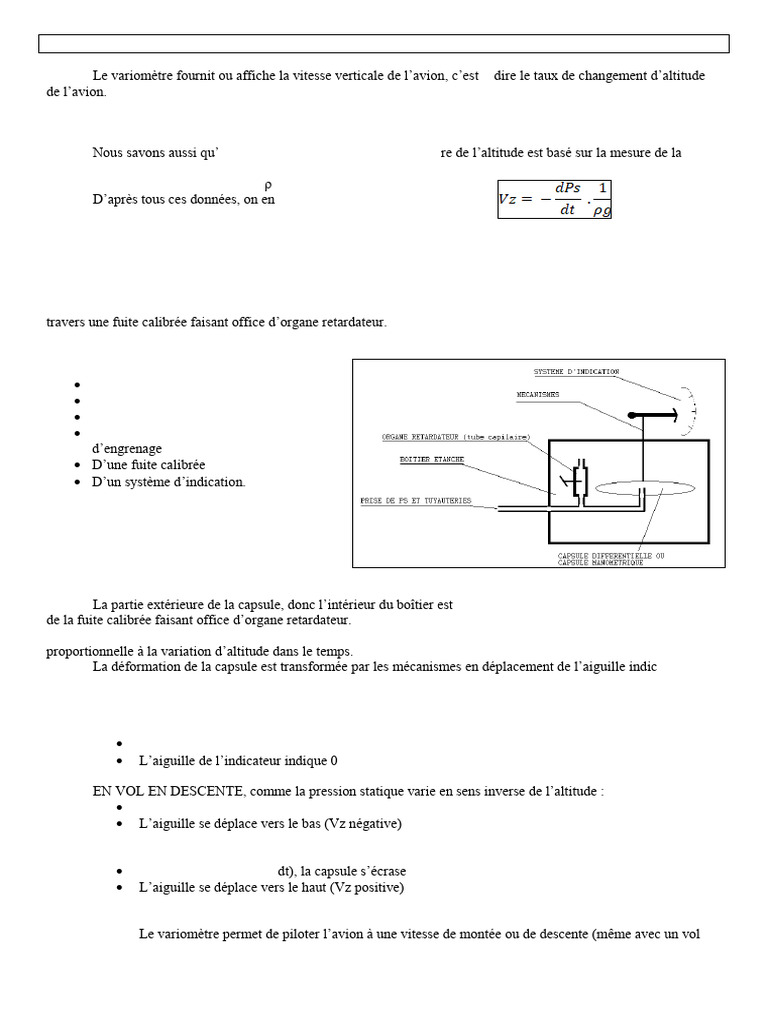 Fonctionnement et utilisation du variomètre | PDF | Altitudes et ...