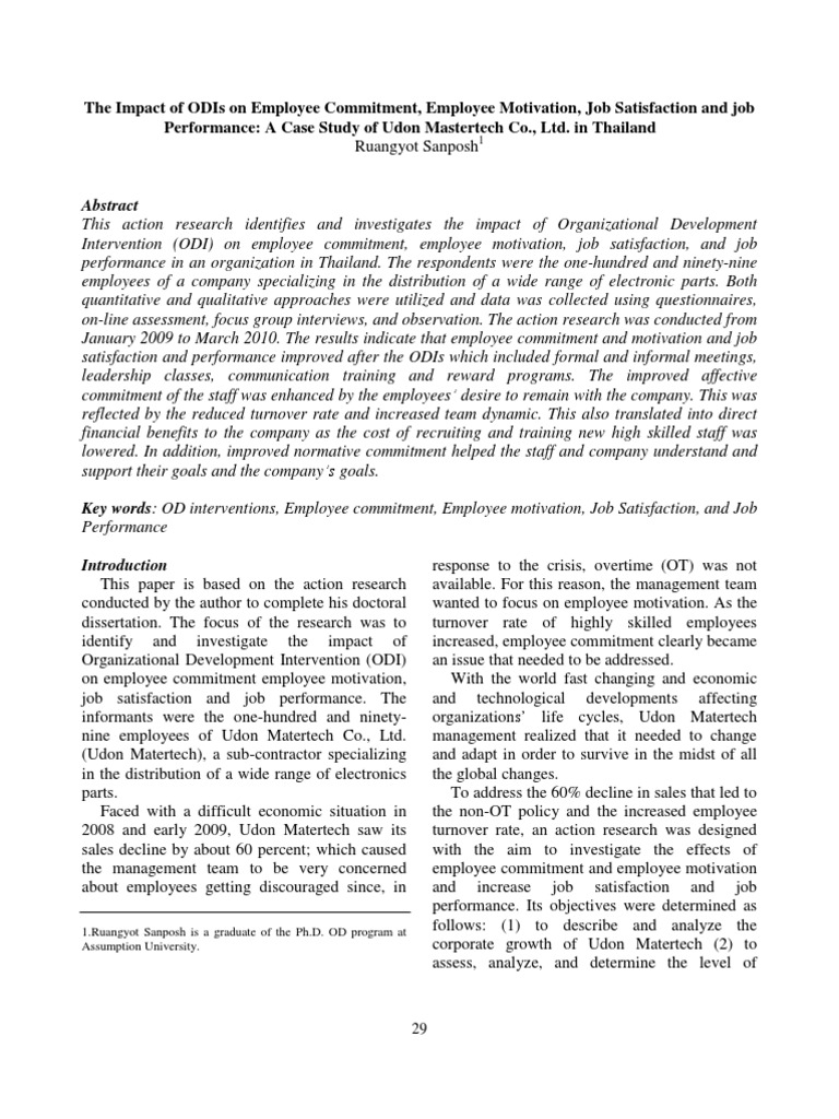 Sample OD | PDF | Job Satisfaction | Organization Development