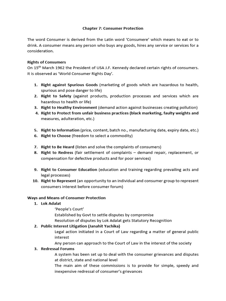 Consumer Protection Rights Explained | PDF | Consumer Protection ...