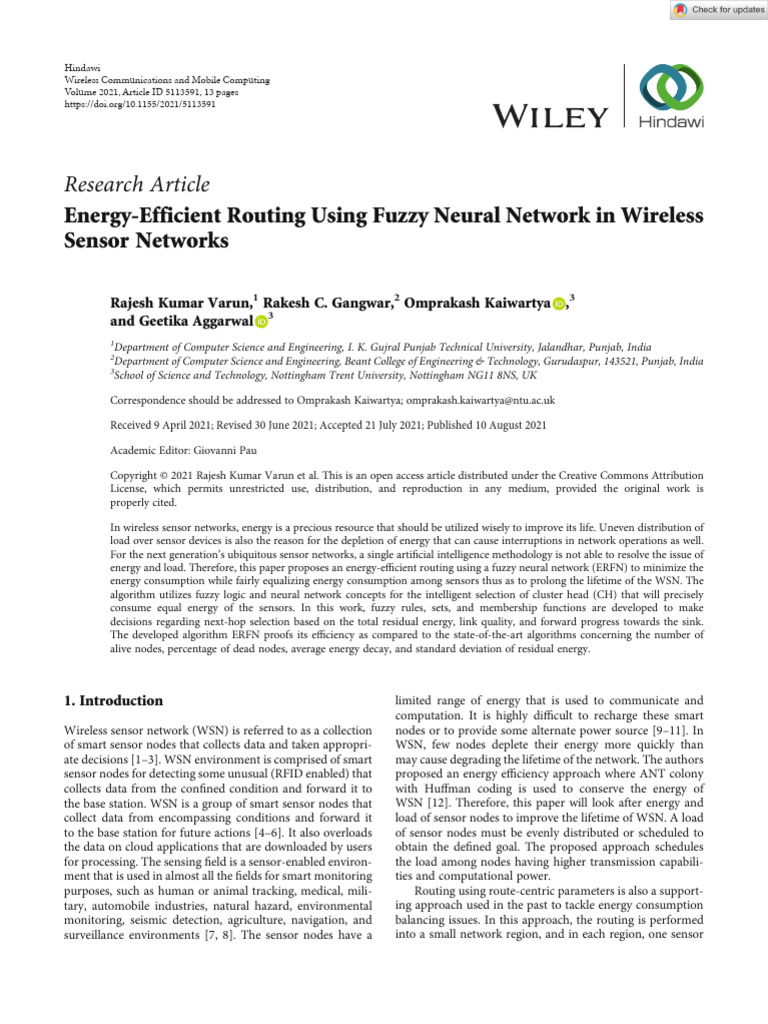 Energy-Efficient Routing in WSNs | PDF | Wireless Sensor Network ...