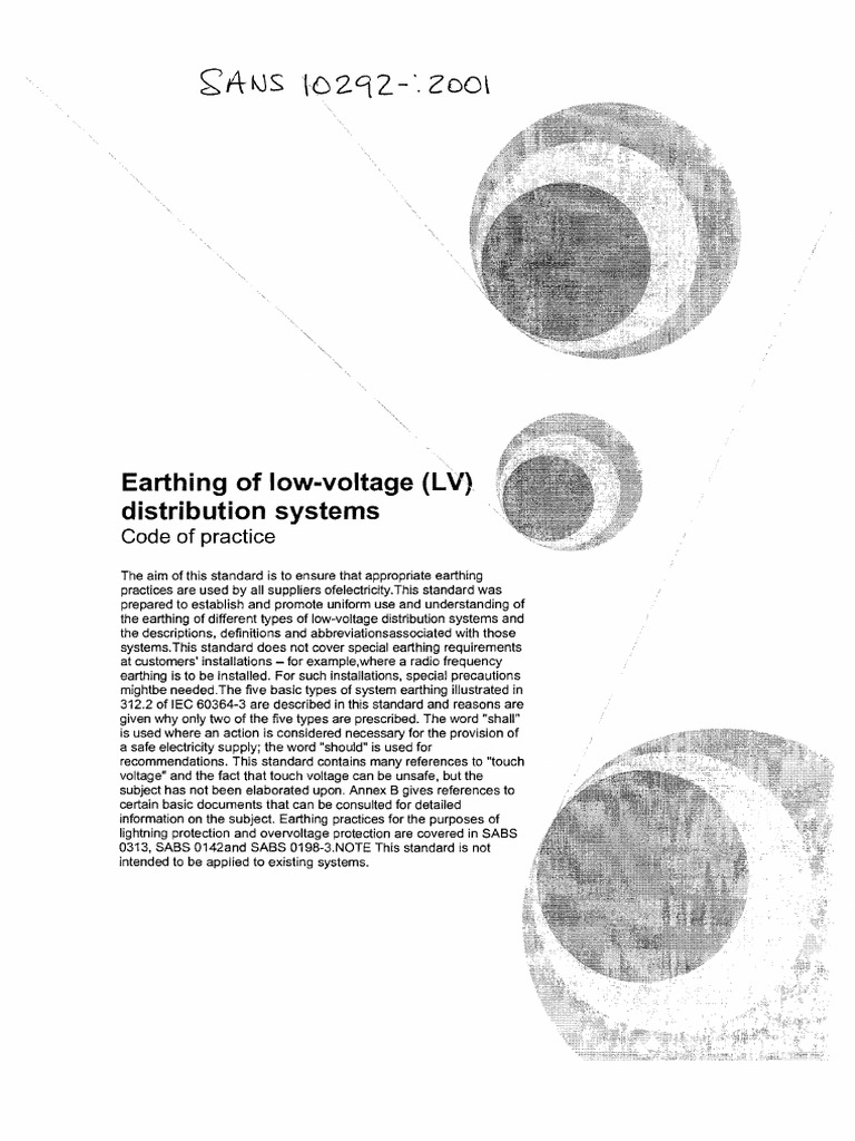 Earthing Standards for Low Voltage Systems | PDF | Alternating Current ...