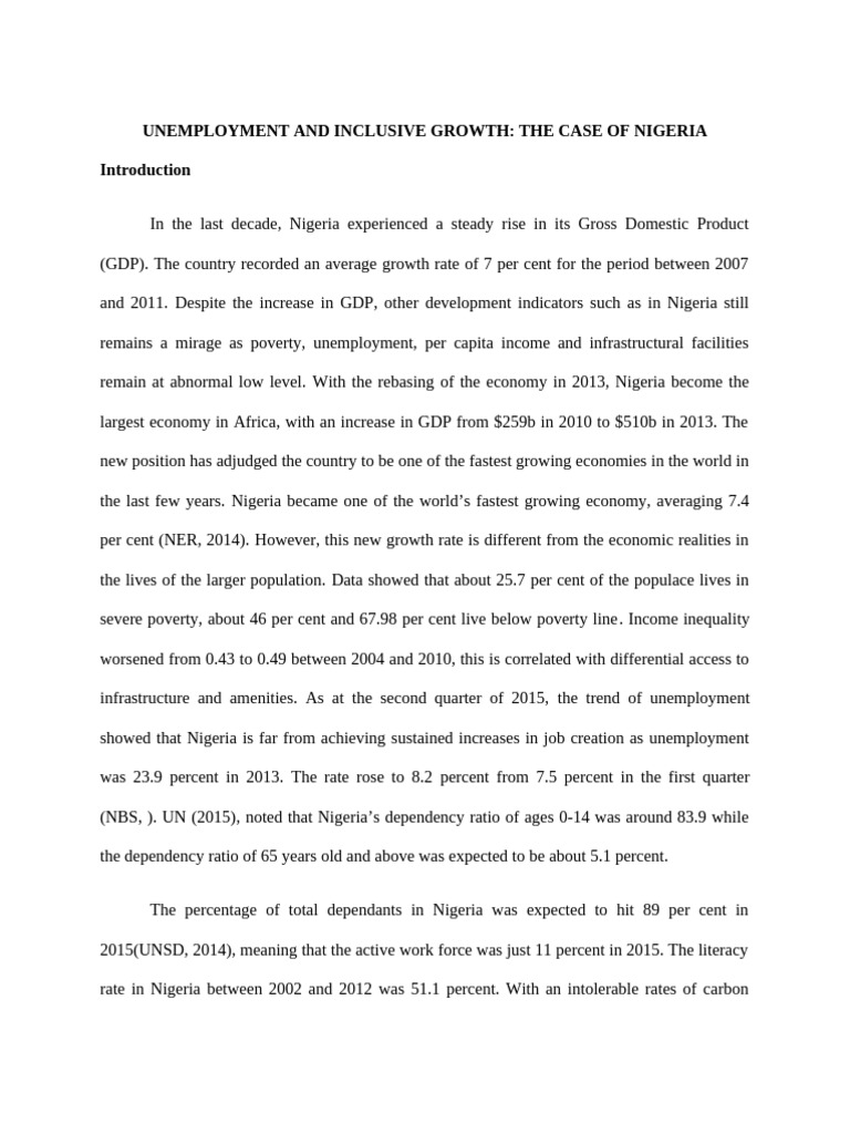 Unemployment and Inclusive Growth Newest | PDF | Economic Growth ...