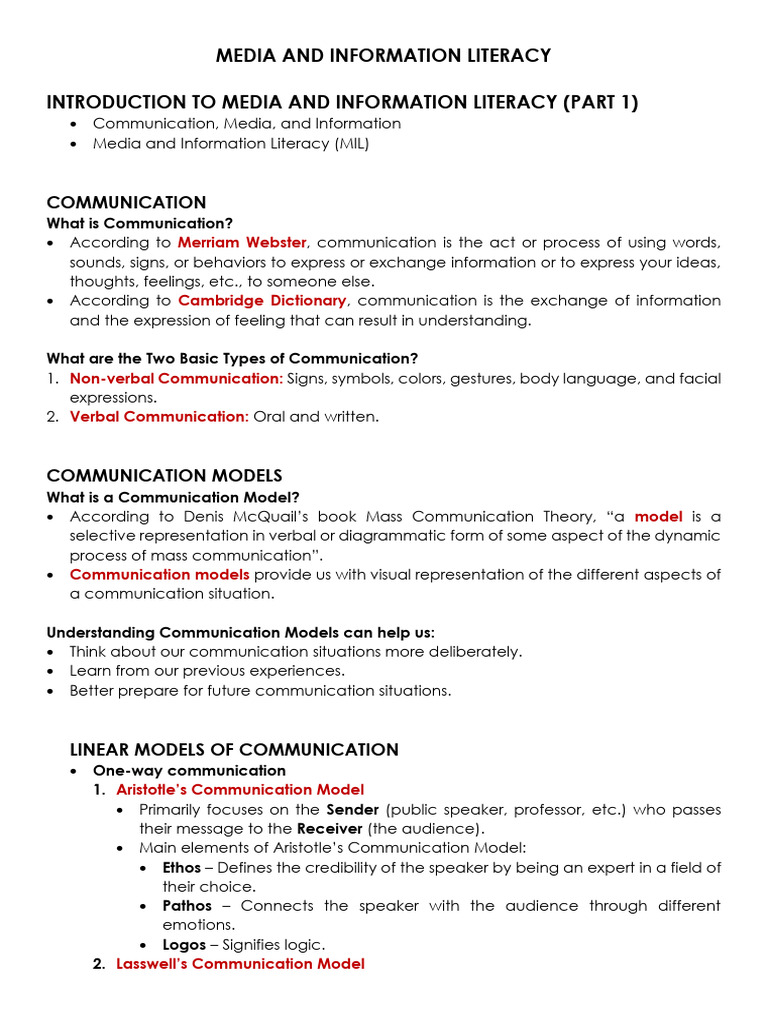 Understanding Media and Information Literacy | PDF | Communication ...