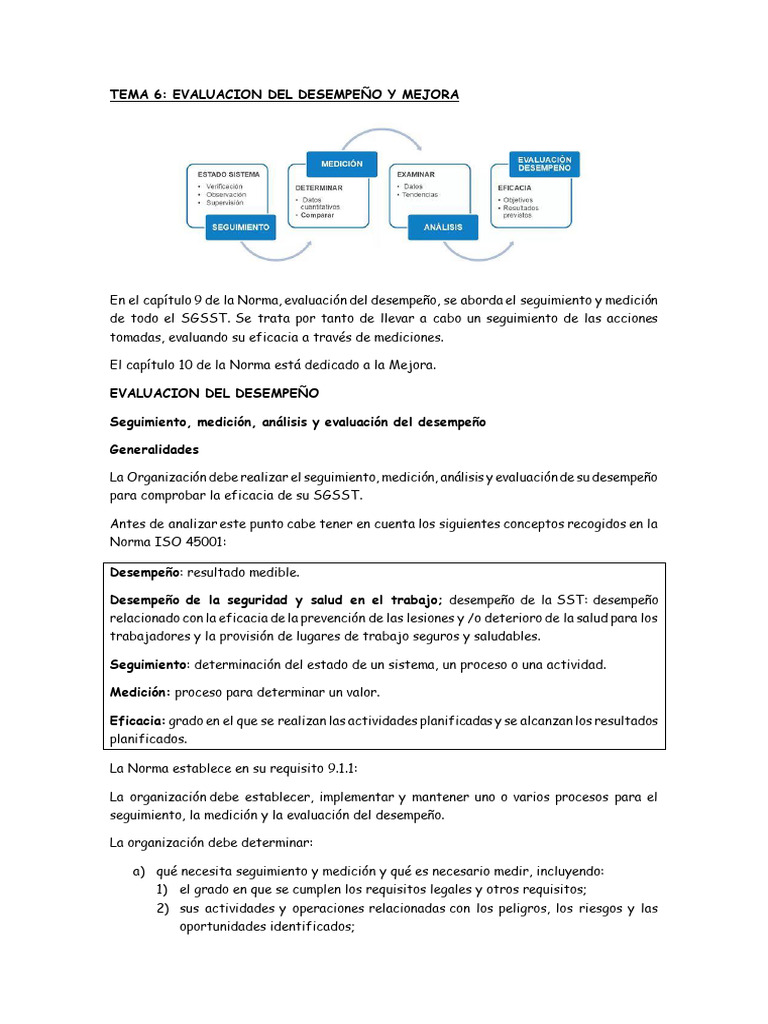 TEMA 6 EVALUACION DE DESEMPEÑO Y MEJORA | PDF | Auditoría | Contralor
