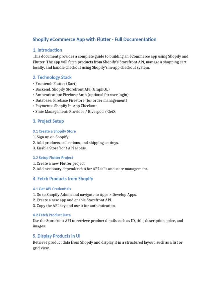 Shopify Flutter eCommerce App Guide | PDF