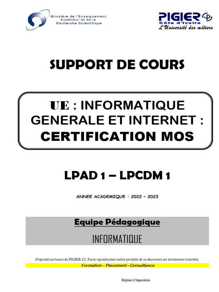 Cours Informatique Générale PDF | PDF | Matériel informatique | Scanner ...