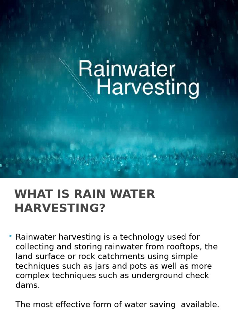 Rainwater Harvesting Techniques Explained | PDF