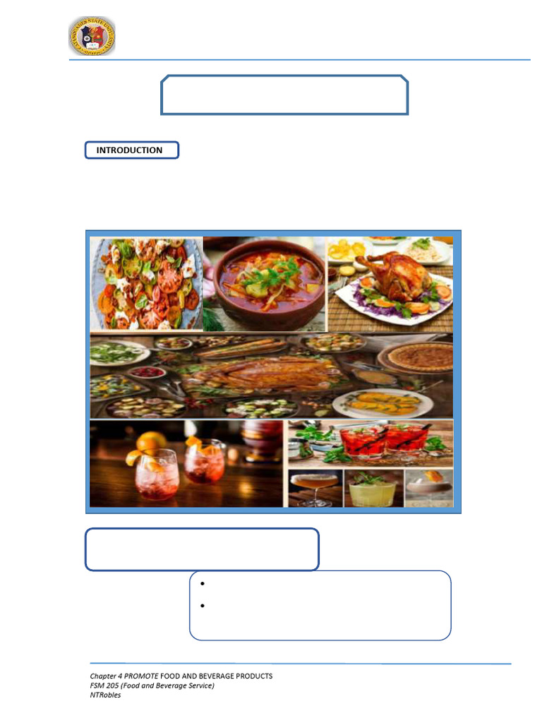 Promote Food & Beverage Products Effectively | PDF | Menu | Waiting Staff