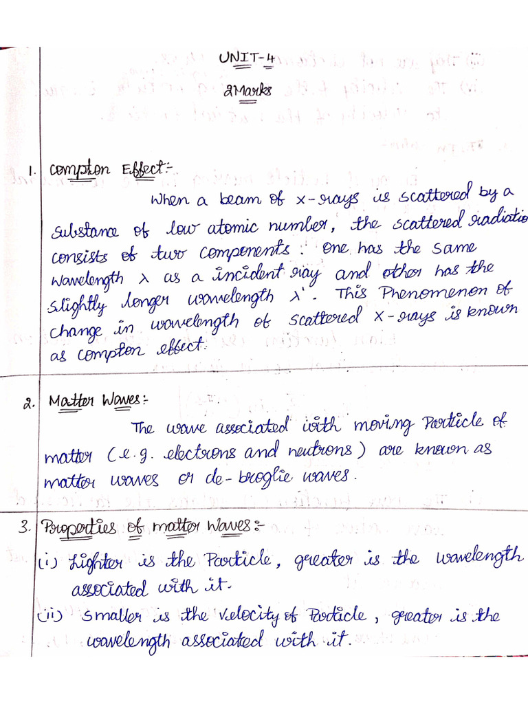 Physics 2 Marks Unit-4 | PDF