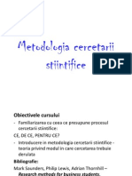 Metodologia Cercetarii Stiintifice Masterat Marketing