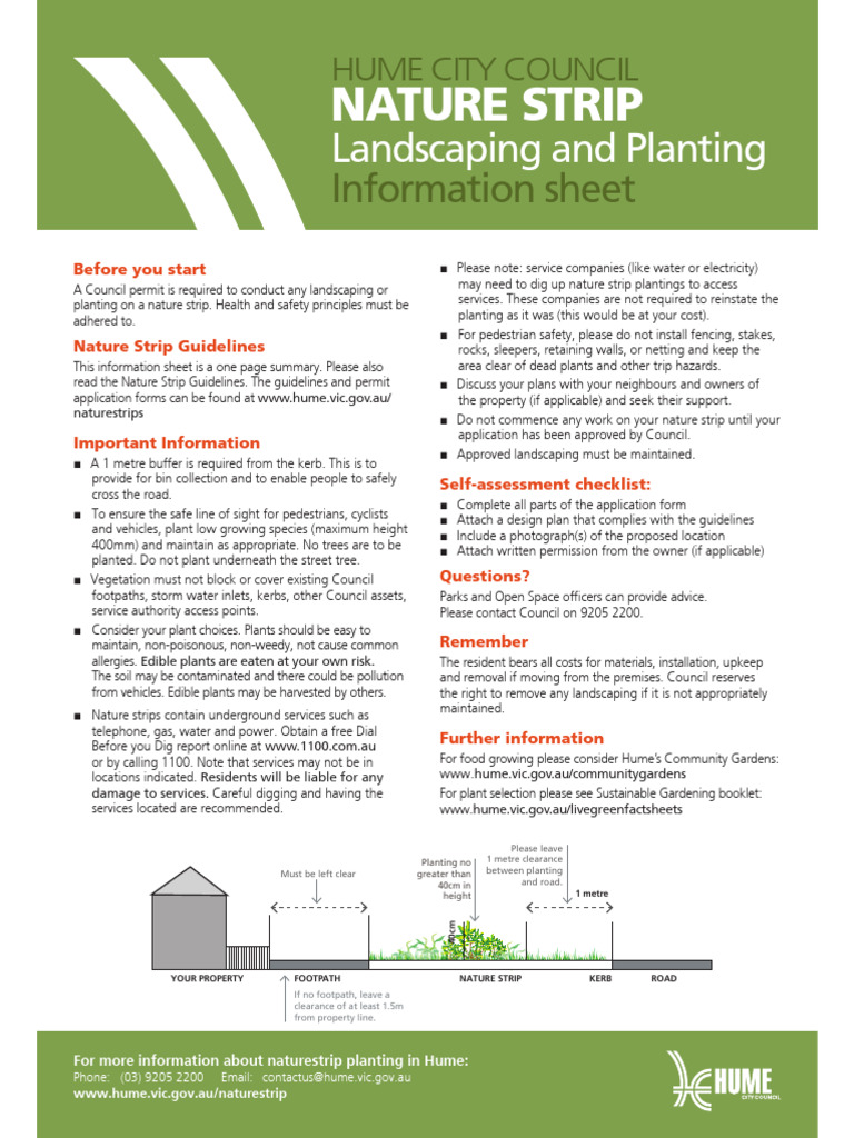 Nature Strip Landscaping Guidelines | PDF