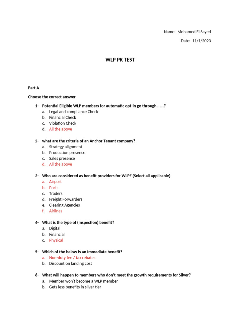 WLP Test Overview and Member Benefits | PDF | Password