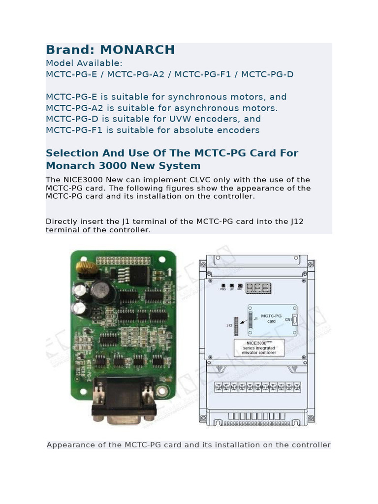 MCTC-PG Card Selection Guide | PDF | Electrical Equipment | Computer ...