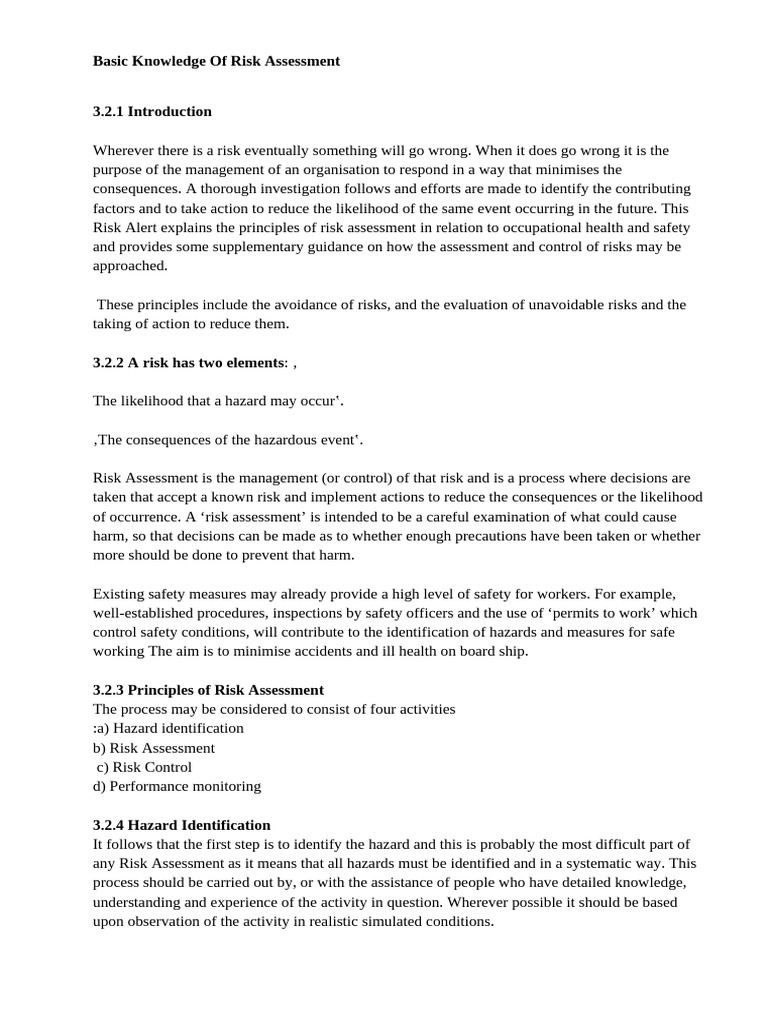 Principles of Risk Assessment Guide | PDF | Risk | Risk Assessment