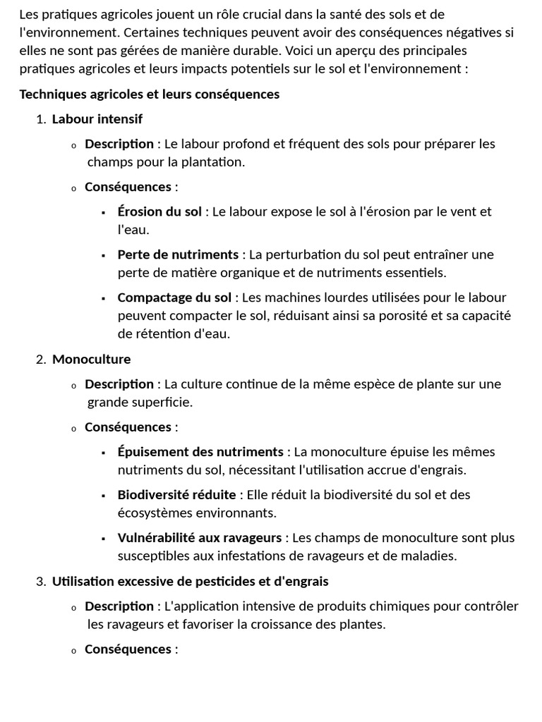 Pratiques agricoles et santé des sols | PDF | Sol (pédologie ...