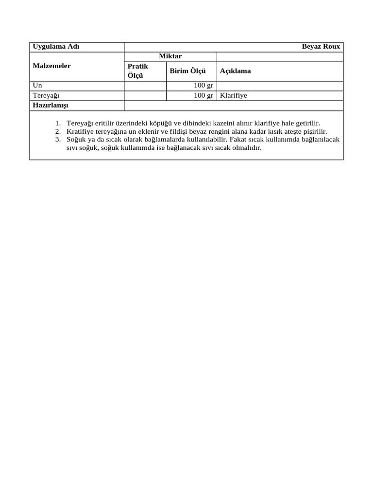 Beyaz Roux | PDF