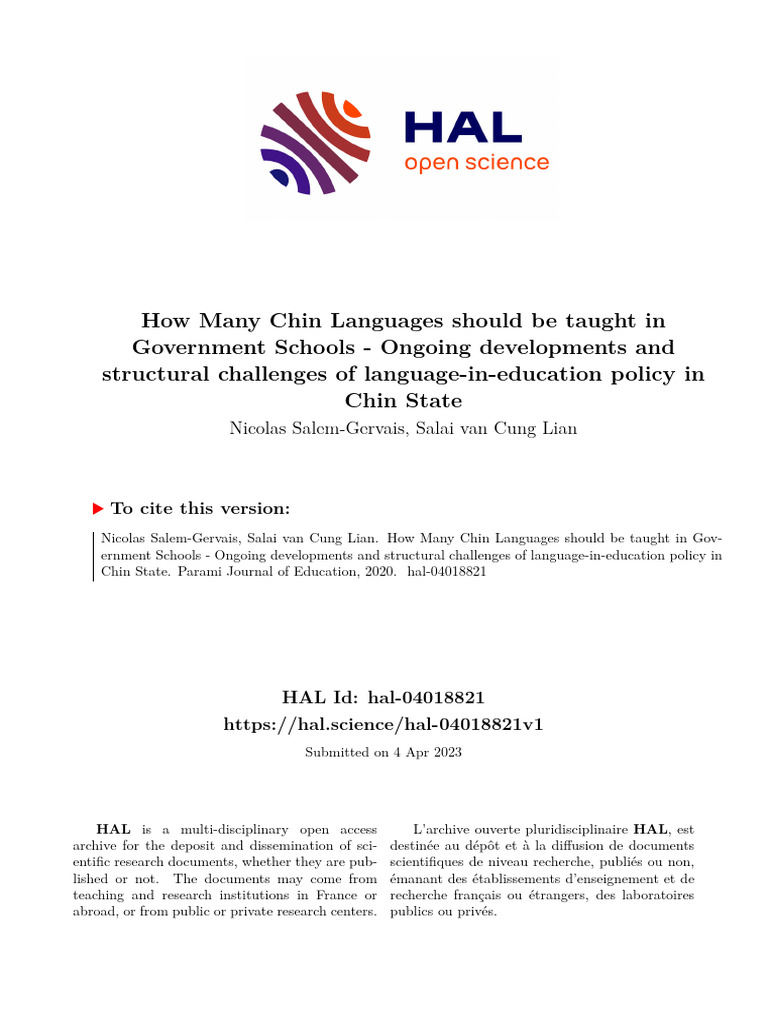 Chin Language Education in Myanmar | PDF | Myanmar | Nation State
