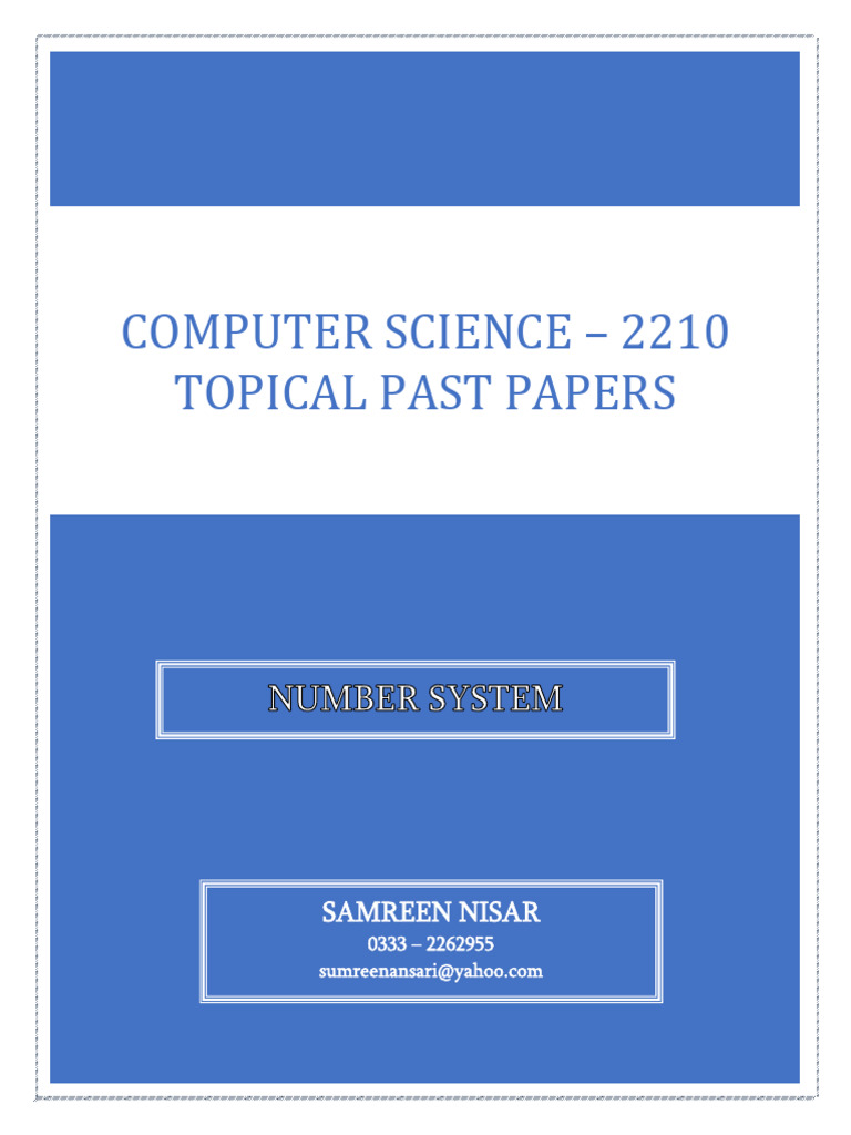 Topical Questions 2210-NUMBER SYSTEM (Encrypted) | PDF | Byte | Cyan