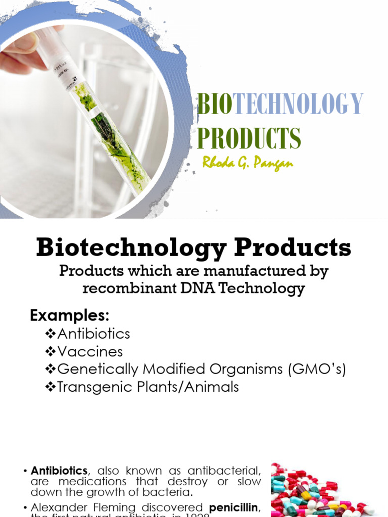 Examples of Biotechnology Products | PDF | Genetically Modified ...