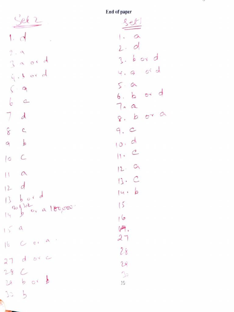 CLUSTER ACC Answerkey | PDF