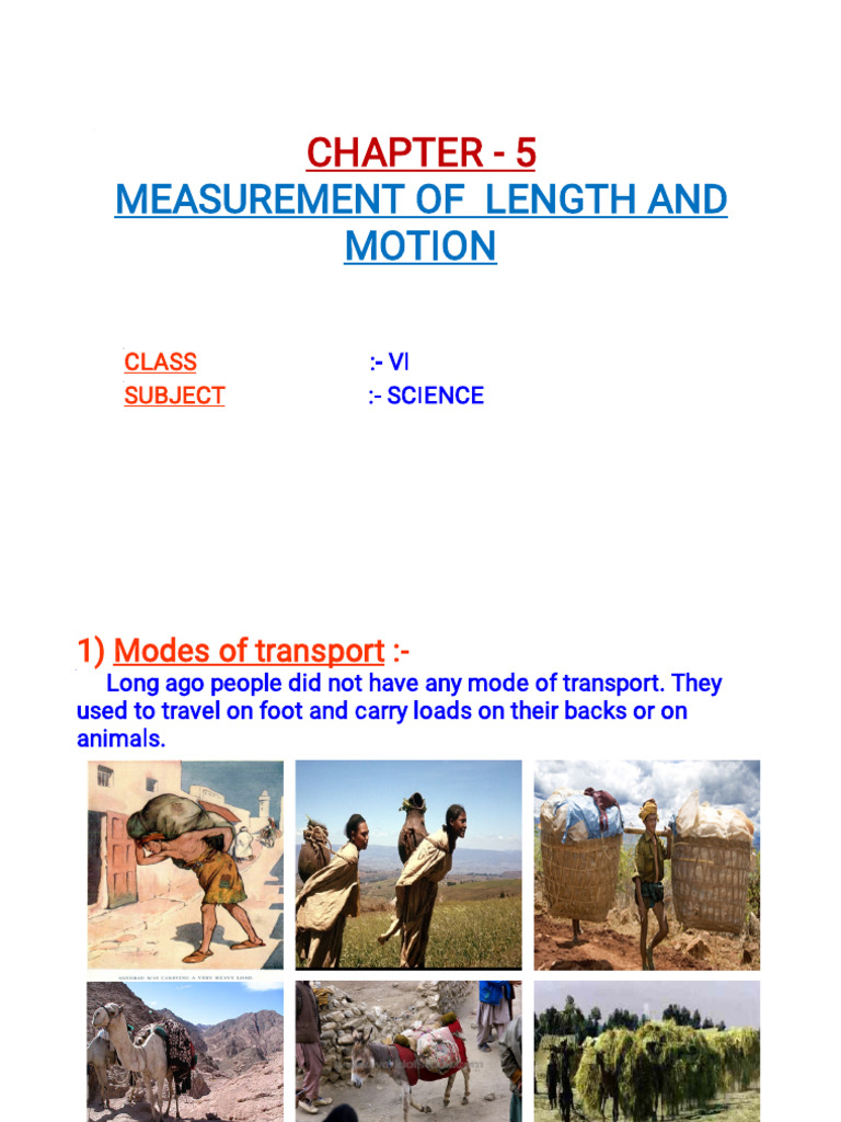 Class 6 Science: Length and Motion Notes | PDF | Length | Measurement