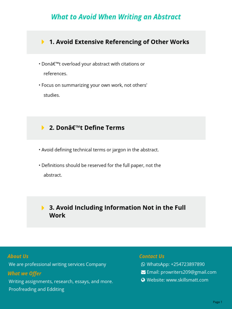 What To Avoid When Writing An Abstract | PDF