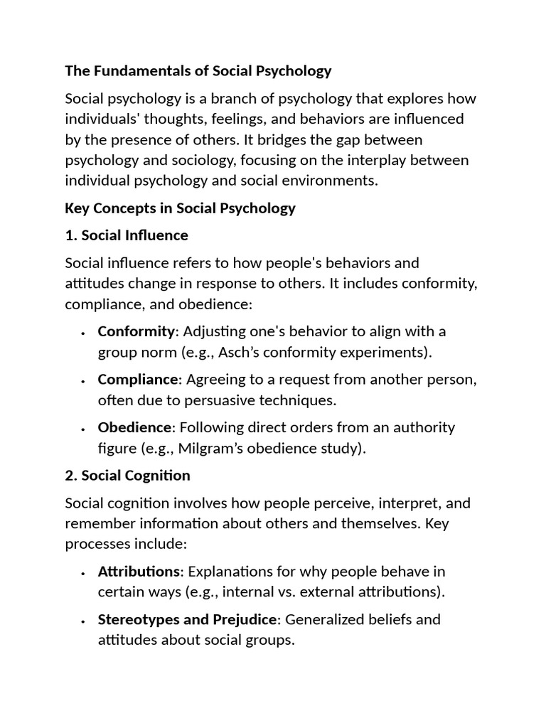 Essentials of Social Psychology Concepts | PDF | Social Psychology ...