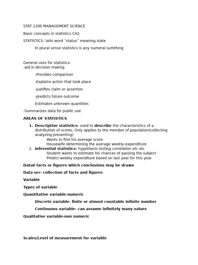 Introduction to Basic Statistics Concepts | PDF