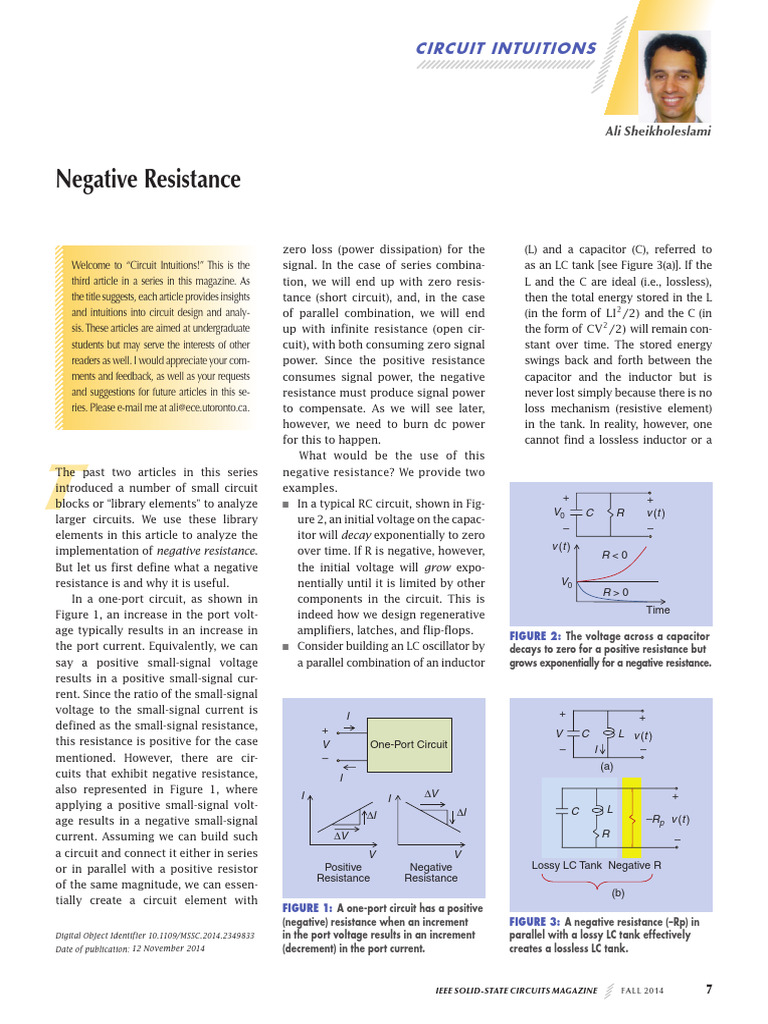 Understanding Negative Resistance in Circuits | PDF | Electrical ...