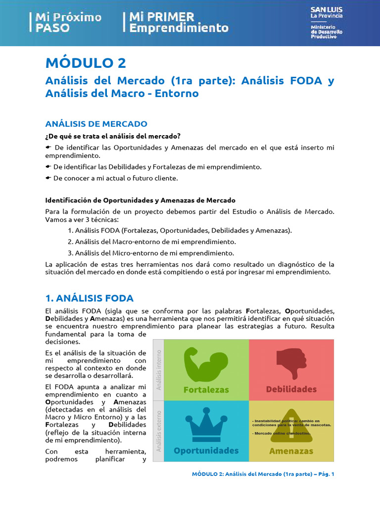 Análisis FODA y Macroentorno Empresarial | PDF | Análisis FODA ...