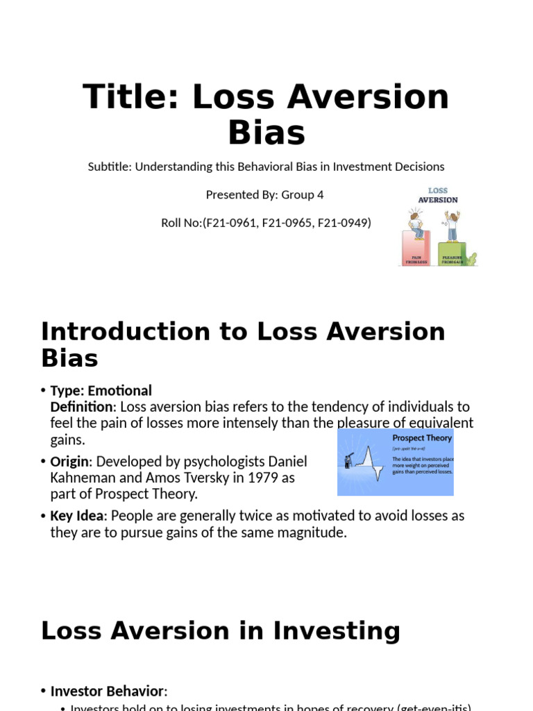 Understanding Loss Aversion Bias | PDF | Behavioural Sciences ...