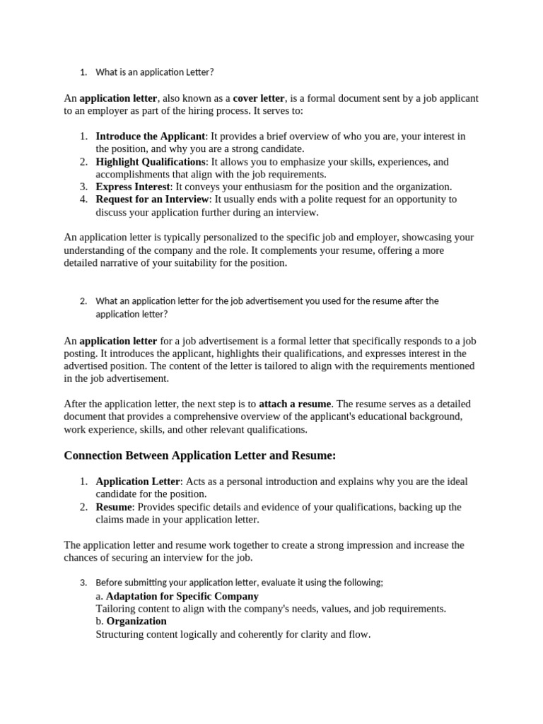 What Is An Application Letter | PDF | Résumé | Human Communication