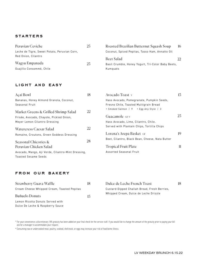 Chica+Vegas+Weekday+Brunch+Menu+6.15.22-2 | PDF | Cooking | North ...
