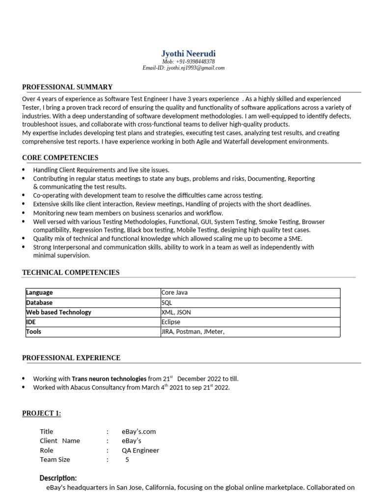 3years - Manual Test Engineer | PDF | Software Testing | Selenium ...