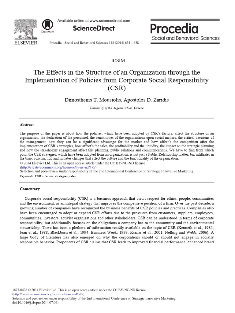 Impact of CSR on Organizational Structure | PDF | Corporate Social ...