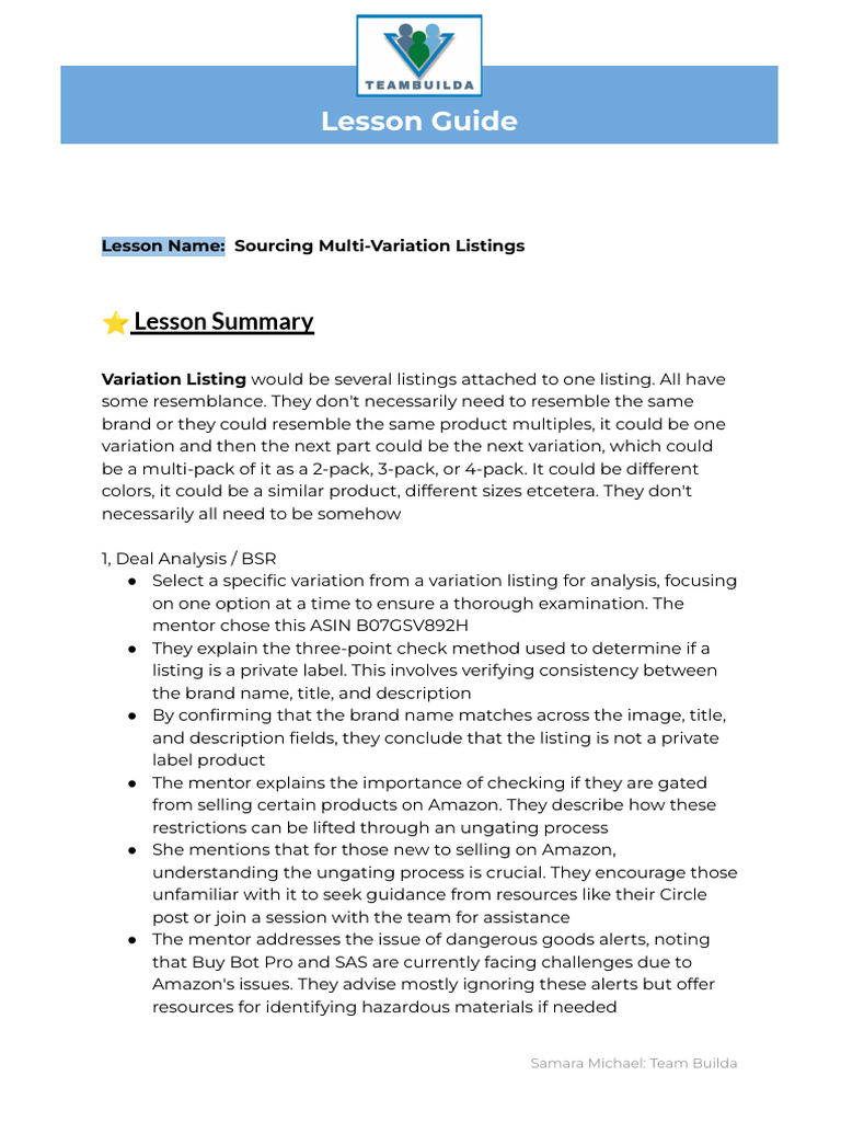 Sourcing Multi-Variation Listings Guide | PDF | Pricing | Profit ...