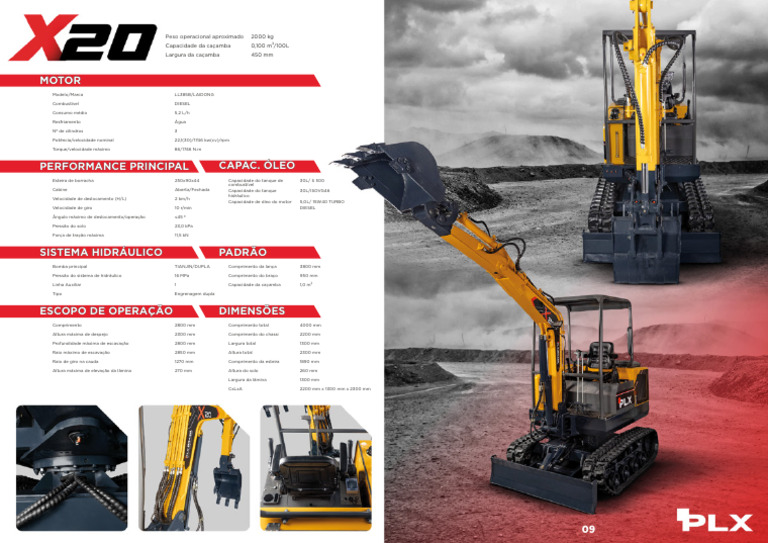 Catalogo Mini Escavadeira PLX X20 | PDF | Motores