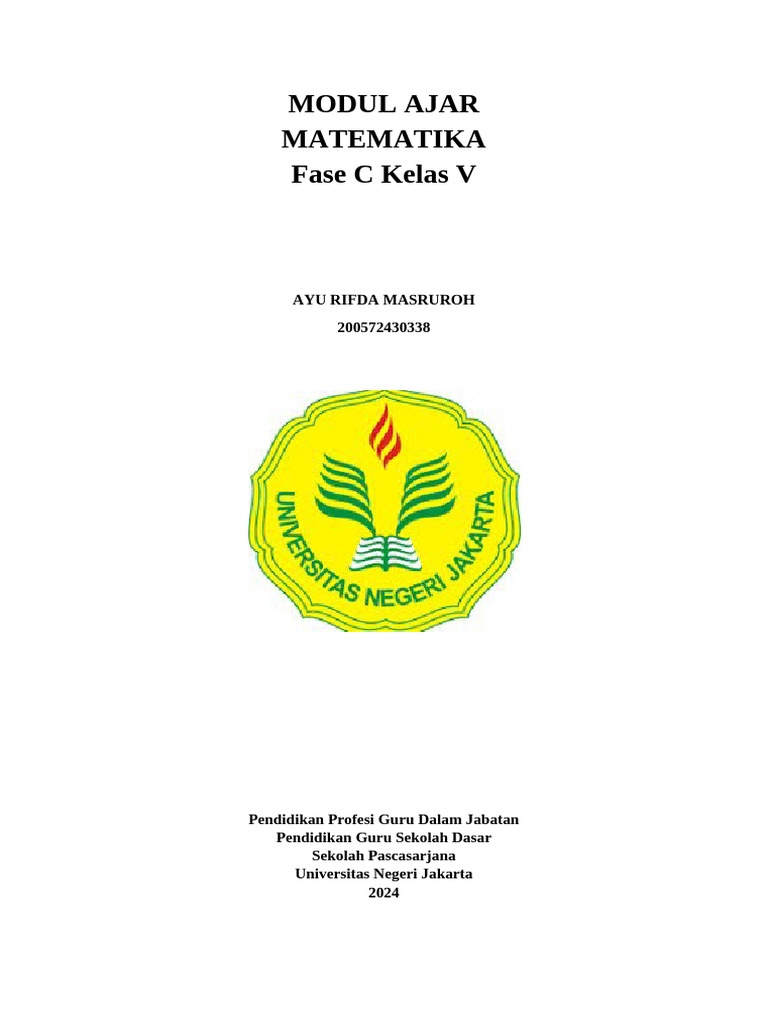 Modul Ajar Matematika Kelas V SD | PDF